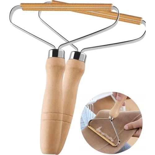 Portable Lint Remover Clothes Lint Wood Reusable Clothes Fuzz Shaver Fabric Shaver Lint Sticky Roller Fluff Removing Shaver