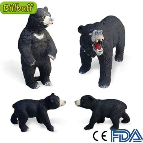 New DIY Wild Simulation Animal Model Mini Animals Black Bear Kid Cognitive Educational Toy for Children Kid Micro landscape Gift
