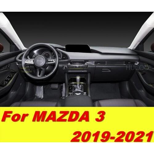 For Mazda3 Mazda 3 2019 2020 2021 Central control cup frame decorative patch Interior stickers car accessories