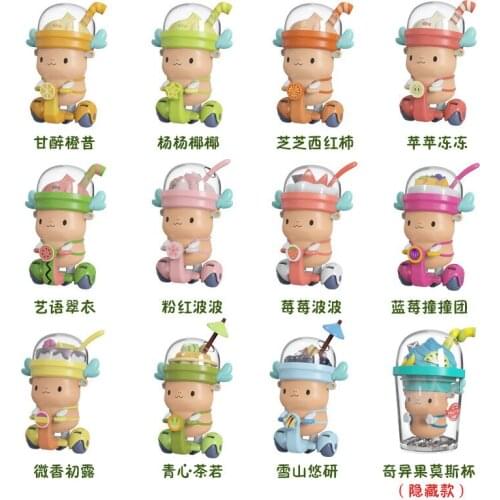 Fruit Tea Series Blind Box Action Figures Trendy Play Figures Parallel Car Doll Desktop Model Toy