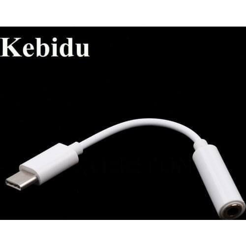 Kebidu 10pcs/lot Type-c USB3.1 to 3.5mm Converter Cable Male to Female Earphone Speaker Cable Audio Adapter for Letv for Xiaomi