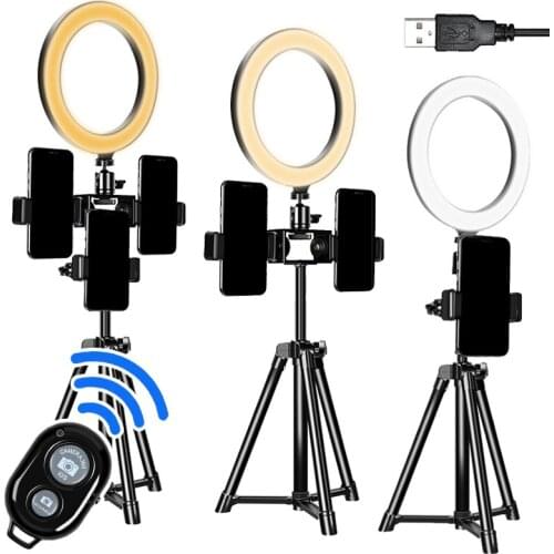 20CM Photo Ringlight Led Selfie Ring Light Phone Bluetooth Remote Lamp Photography Lighting Tripod Holder Youtube Video
