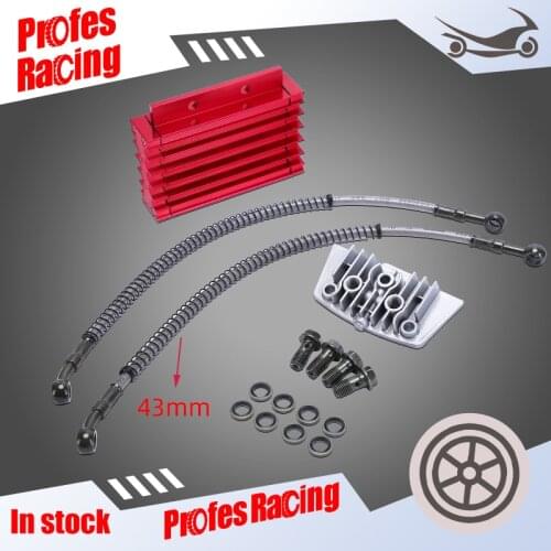 Motorcycle CNC Oil Cooler Kit Radiator Aluminium Adapter125cc-140cc Engine Cylinder Cover For ATV Pit Dirt 50CC-110CC