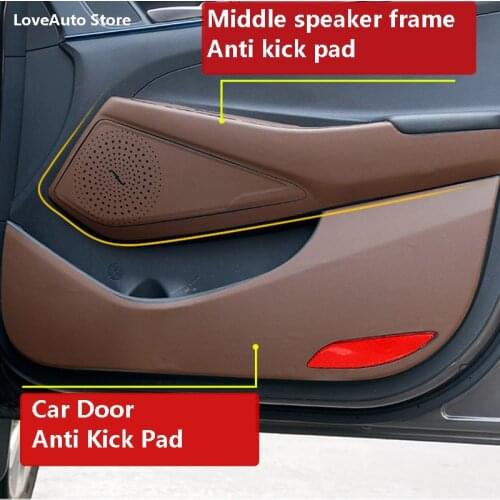 For Hyundai Tucson 2020 2019 Car Leather Door Protector Pad Door Plank Anti Kick Pad Mat Horn Frame Anti-dirty Pad 2015-2018