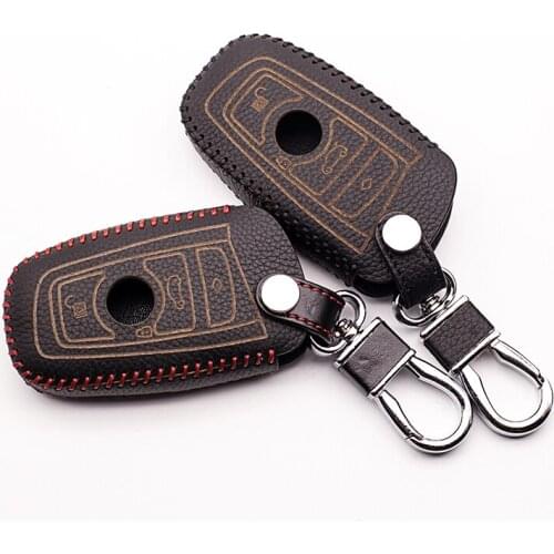 Hot sale Leather car key cover for BMW M3 M4 M5 M6 X1 X3 X5 X6 E36 E46 E81 E82 E87 E90 E92 3 buttons leather car remote key case
