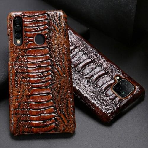 Leather Phone Case For Huawei Honor 30 30S X10 20 20i 10 10i 9 8 Lite 9X 8X Max 7X 7A V30 Pro V20 V10 Ostrich Foot Texture Cover