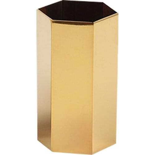 Creative Hexagon Desktop Pen Holder Makeup Brush Organizer Utensil Household Desktop Small Item Object Pen Storage Box