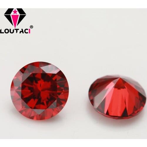 LOUTACI Classic CZ Setting Womens Fine Jewelry 5A Brillant Cut Round Garnet Big Size 8mm-16mm