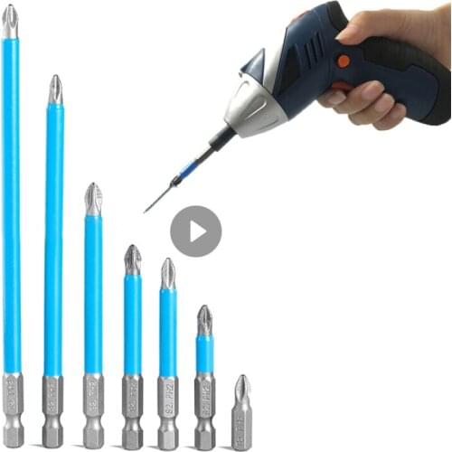 Hex Shank Magnetic Anti Slip Long Reach Electric Screwdriver Bits Precision PH2 Non-Slip Single Phillips Cross Head Power Tools