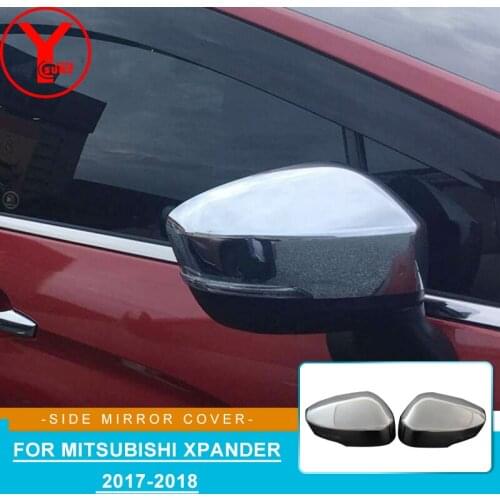 2pcs Tuning Modified Rearview Black Chrome Mirror Cover Caps For Mitsubishi xpander x-pander 2017 2018 Car Styling Accessories