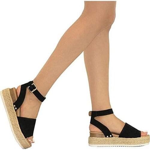 Fashion Women Beach Sandals Summer Sewing Peep Toe Wedges Hasp Sandals Flatform Sandals Female Outdoor Beach Shoes