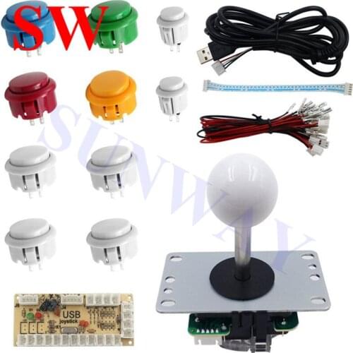 1 players Arcade DIY Kit Zero Delay USB Controller PC Sanwa 5 pinJoystick with Sanwa Type Push Buttons for PC PS3