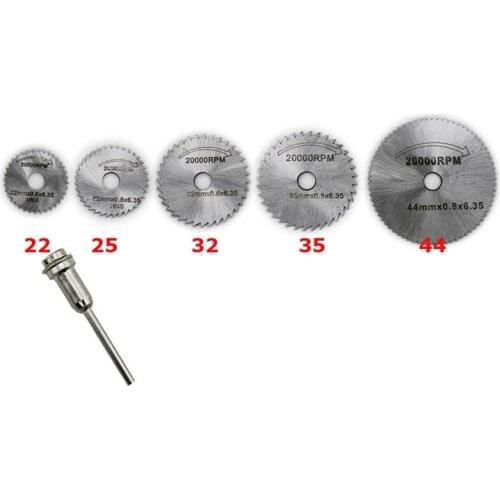 6pcs Mini Circular Saw Blade Set HSS Cutting Disc Rotary Tool Accessories Compatialble for Dremel - Wood Plastic Aluminum