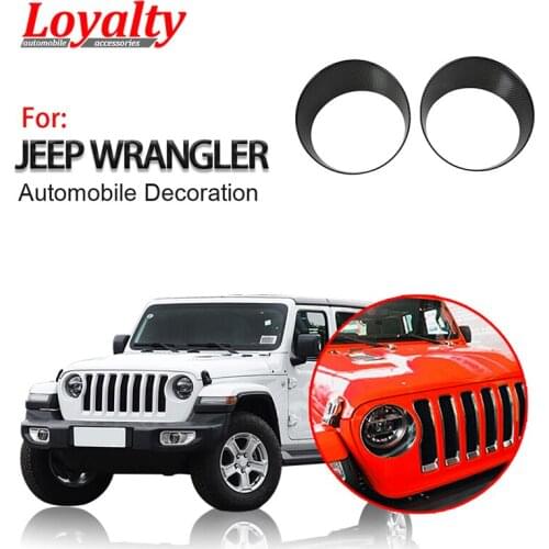Loyalty for Jeep Wrangler JL 2018 2019 Front Light Lamp Headlight Cover Trim ABS Decoration Car Styling Anto Accessories