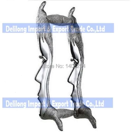 Human shape new arrival glass door pull and push handles luxury stainless steel door handles