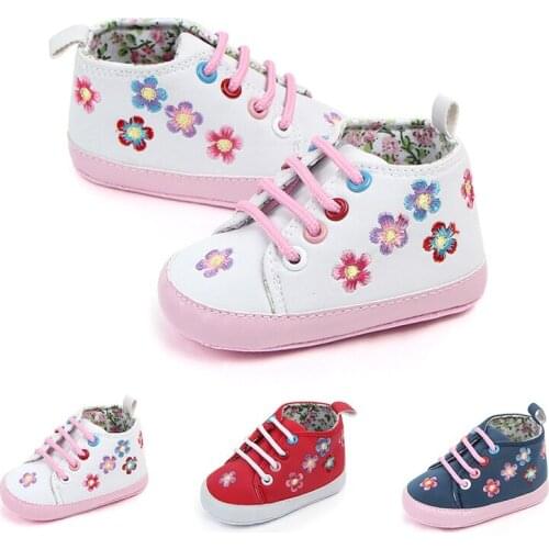 Baby Girl Shoes PU Leather Cartoon Floral First Walker Girls Toddler Spring 1 Year Kids Soft Sole No-slip Prewalker Shoes