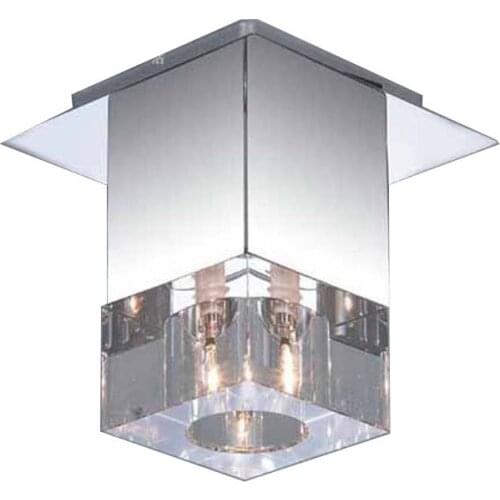 6" Modern One Heads Square Crystal Aluminum Corridor Ceiling Lamp Balcony Parlor Ceiling Lamp