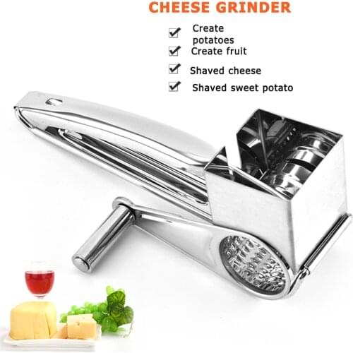 Practical Chocolates Shredder Stainless Steel Drum Hand-Cranked Cheese Grater Rotary Ginger Chocolate Cutter Planer