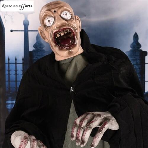 Scary Large Standing Ghost Ornaments Halloween Decoration Figurine Creepy Eyes Glowing Make Horror Atmosphere Electric Toys Gift