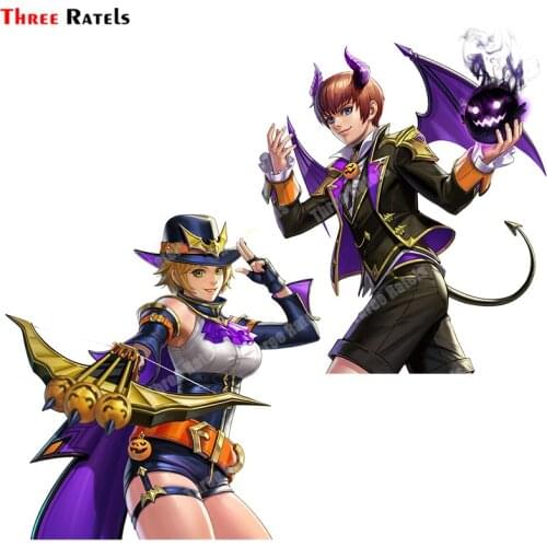 Three Ratels B628 Anime Alice And Chris Halloween KOFAS Decals For Motorcycle Car Stickers JDM Vinyl Material