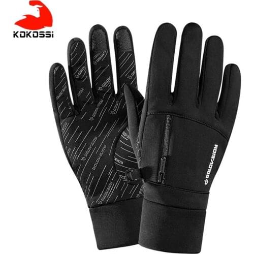 KoKossi Windproof Cycling Gloves Full Finger Sport Riding MTB Bike Gloves Touch Screen Winter Autumn Bicycle Gloves Man Woman