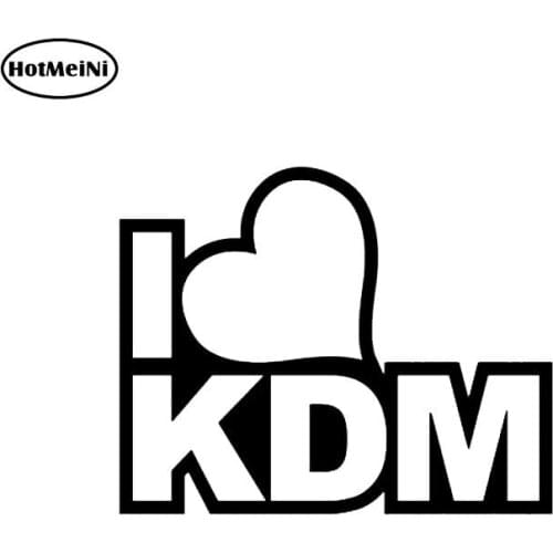 HotMeiNi Black/Sliver I Love KDM Art Deco Pattern Vinyl Car Sticker For Most Models 14.3*18cm