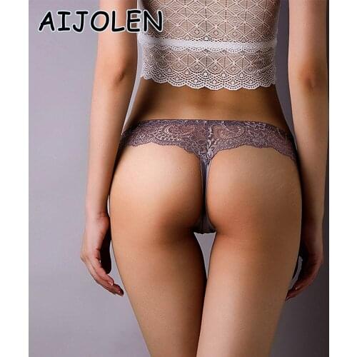 AIJOLEN Oversize Underpants Solid Color Sexy Ladies Thong and G String Lace Seamless Panties Sexy Lace Stitching Underwear