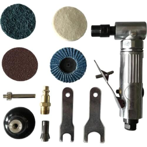 1/4 inch Air Angle Die Grinder 90 Degree Pneumatic Grinding Machine Cut Off Polisher Mill Engraving Tools Set With Spanner Wrenc
