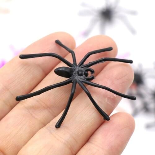 20 Pcs Horror 5cm Black Spider Haunted House Spider Web Bar Party Decoration Supplies Simulation Tricky Toy Halloween Decoration