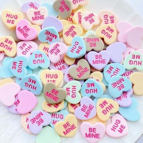 20Pcs Cute New Mixed Heart Flatback Cabochon Scrapbook Kawaii DIY Embellishments Accessories F97