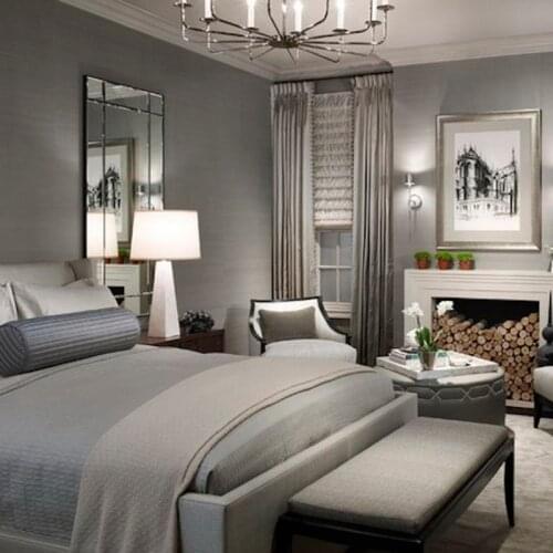 2018 New Grey Luxury Home Decoration Walcoveirng Plain Silk Wallpaper Natural Mateial High End Wall Paper For Hotel