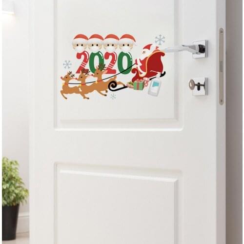 2020 4 Personalized Isolation Period Lucky Family Christmas Wall Stickers Living Room Bedroom Door Decorative Wall Stickers