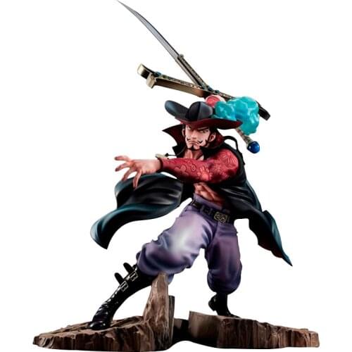 34cm Anime one piece Dracule Mihawk figurine with Special Effects Combat ver. PVC zoro Sensei Action Figure Collection Model