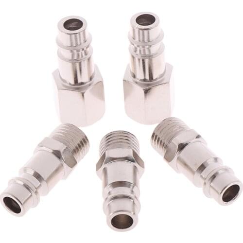 5 pcs/lot 1/4" BSP Femal/Male Air Line Hose Compressor Connectors Silver Euro Male Quick Release Fittings Wholesale