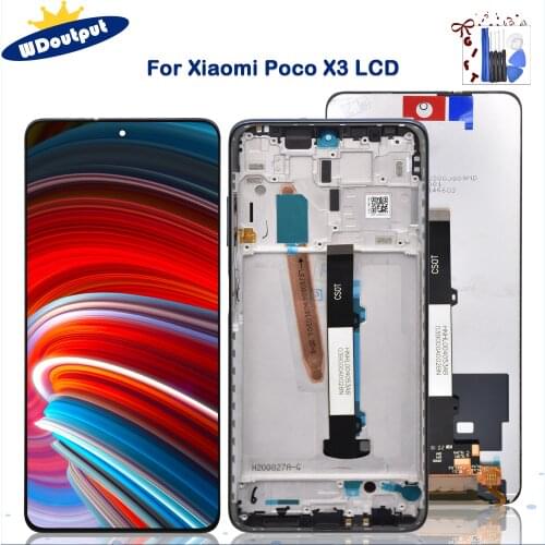 Original NEW For Xiaomi POCO X3 Display LCD Touch Screen Digitizer For POCO X3NFC LCD Replacement Parts M2007J20CG Display+Frame