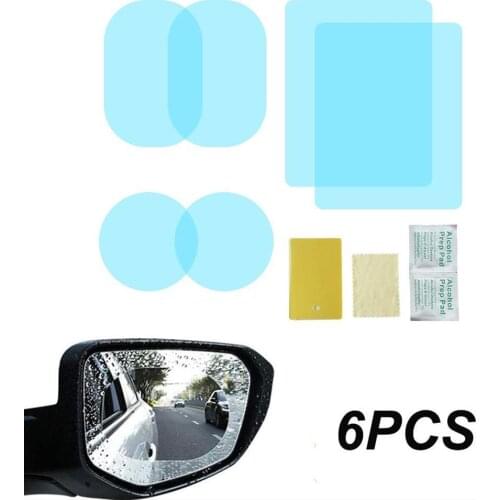 6pcs/set Car Rearview Mirror Protective Film Anti-fog Rainproof Window Protective Clear Car Mirror Waterproof Film Rearview U0B6