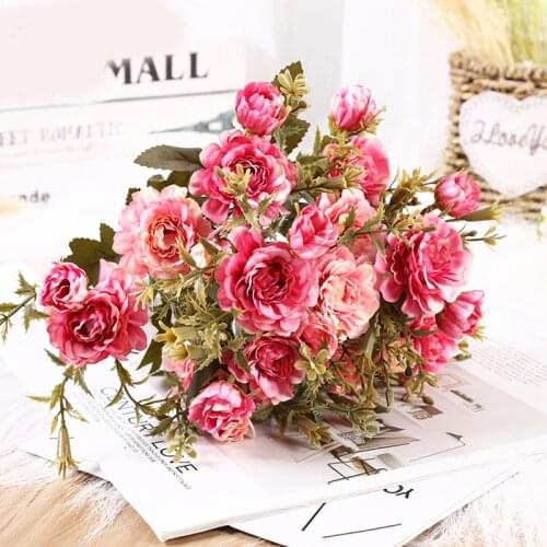 Daisies Dahlia Artificial Silk Sun Flowers Bouquet For Wedding Home Decoration DIY Wreath Gift Box Scrapbooking Craft Fake Rose