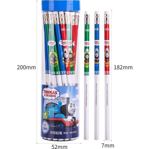 Deli 58148, cartoon Thomas advanced log graphite HB rubber pencil, non-toxic writing pen, student office stationery