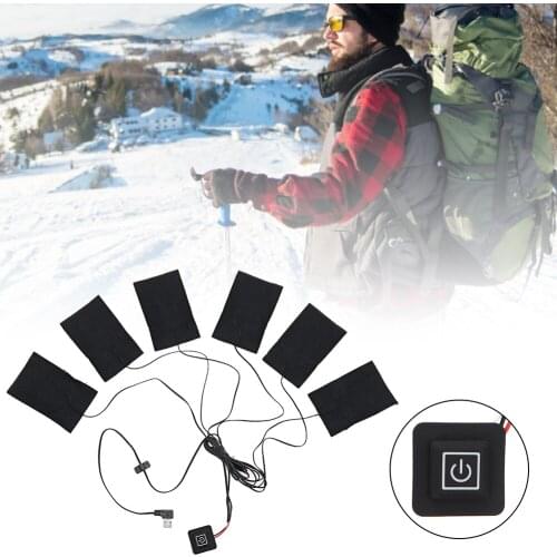 6-in-1 USB Electric Clothes Heating Pad Carbon Fiber Heated Clothes Pad With Adjustable Third Gear Mat Sheet Heater For Warm