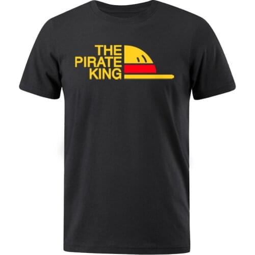 Men T Shirt One Piece T-Shirt Man The Pirate King T Shirt Mens Luffy Tshirt Summer New Japanese Anime Cotton Short Sleeve Tops