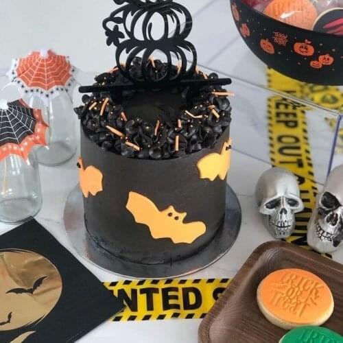 Halloween animal bat moon shape fondant cutter for Halloween cake cupcakes cookies 3D printed cake decorating tools