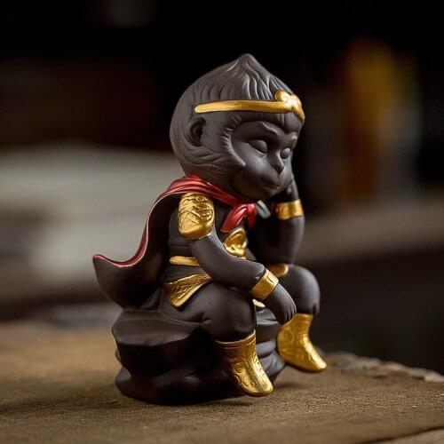 Qitian Dasheng Wukong Monkey Tea Play 2020 Zisha Ceramic Tea Pet Ornaments Can Raise Kung Fu Tea Ceremony Car Ceramic Ornaments