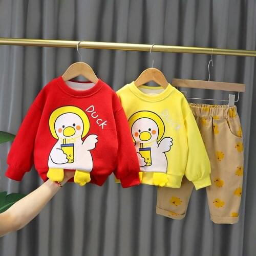 Fashion Children Clothing Spring Autumn Baby Girl Clothes Boys Cute print top Pants 2Pcs/set Toddler Cotton Costume Kids outfits