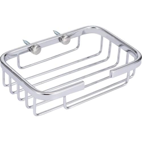 Stainless Steel Soap Holder Wall Mounted Bathroom Storage Container Dish Tray Rack 130 x 90 x 40mm for Bathroom Hardware Mayitr