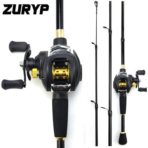 ZURYP New Fishing Rod Reel Combo Portable 1.8M 2.1M 2.4M Lure Fishing Rod and Baitcasting Reel Set