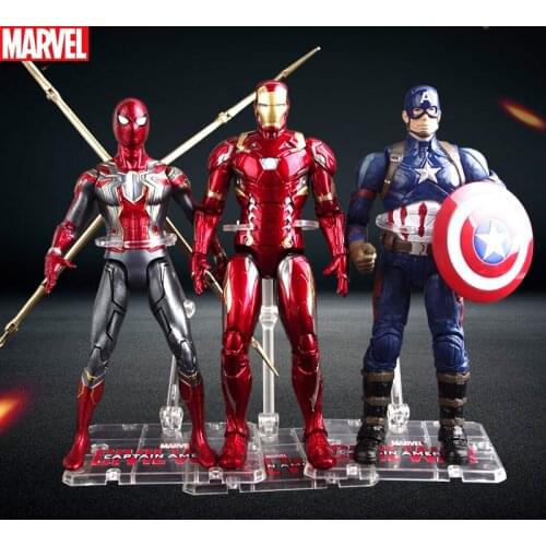 17cm Original Marvel Avenger Captain America Action Toys Figure Black Widow Hulk Iron Man Spiderman Movable Joints Model Doll