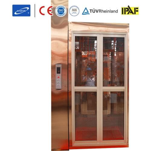 Qiyun Brand Good Quality 300 Kg Load Capacity 4 M Hydraulic Home Lift Passenger Elevator for Two People