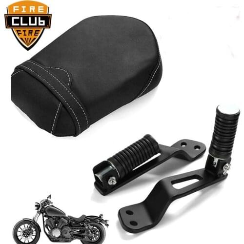 Motorcycle Frames Passenger Seat Cushion Pad + W/ Rear Foot Pegs Bracket for XVS950 Star Bolt For Yamaha 2014-2016