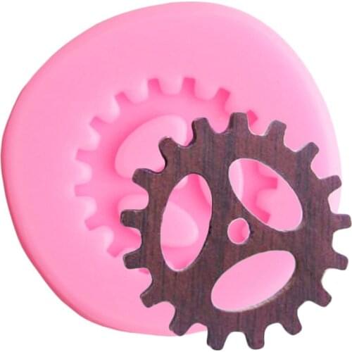 Gear Cake Border Silicone Mould Cake Decorating Tools Party Cupcake Topper Fondant Mold DIY Candy Polymer Clay Chocolate Molds