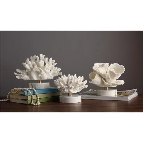 Artificial Coral Statue Sculpture Figurines Home Decoration Ornament Wedding Gift Desktop Tabletop Sculpture Art Piece Crafts